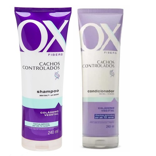 Shampoo Ox Fibers Cachos Controlados 240ml + Condicionador Ox Fibers Cachos Controlados 240ml