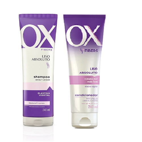 Shampoo Ox Fibers Liso Absoluto 240Ml + Condicionador Ox Fibers Liso Absoluto 240Ml
