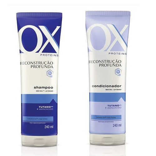 Shampoo OX Proteins Reconstrução Profunda 240ml + Condicionador OX Proteins Reconstrução Profunda 240ml - OX