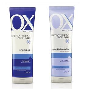 Shampoo Ox Proteins Reconstrução Profunda 240Ml + Condicionador Ox Proteins Reconstrução Profunda 240Ml