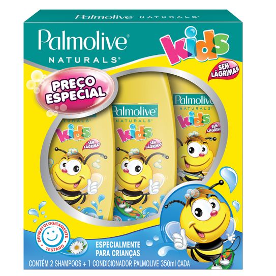 Shampoo Palmolive Naturals Kids 350ml com 02 Unidades + Condicionador Palmolive Naturals Kids Preço Especial