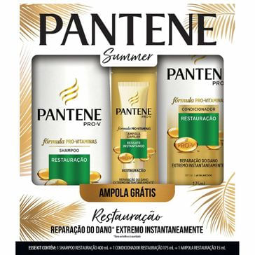 Shampoo Pantene Summer Restauração 400ml+Condicionador 175ml Grátis Ampola 15ml