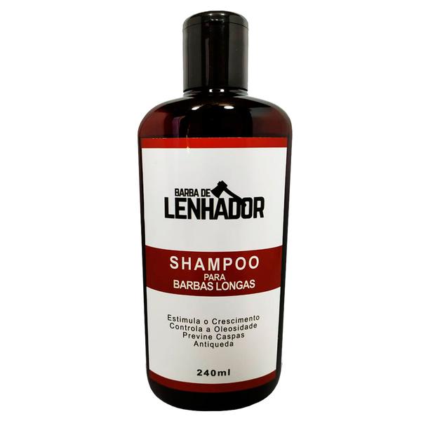 Shampoo para Barbas Longas - Barba e Cabelo 240ml - Barba de Lenhador