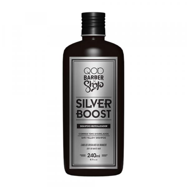 Shampoo para Cabelo Grisalho QOD Barber Shop Silver Boost - 240ml - QOD Barber Shop