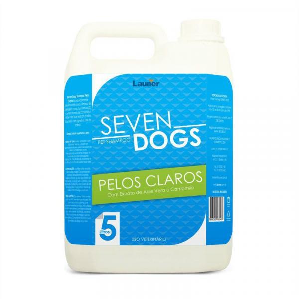 Shampoo para Cachorro Pelos Claros Seven Dogs 5 Litros - Launer Linha Seven