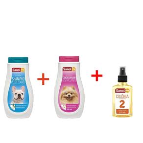 Shampoo para Cães Pelos Claros + Condicionador + Perfume para Cães Sanol N 2 Fragrância Frutal