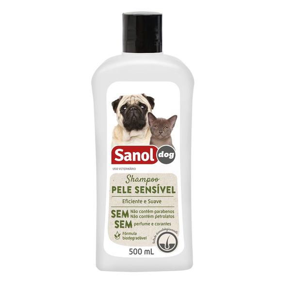 Shampoo Pele Sensível Sanol Dog para Cães e Gatos - Total Química (500 Ml) - Sanol - Total Química