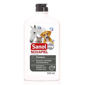 Shampoo Peróxido de Benzoila para Cachorro, Gato, Cavalo, Novapiel Sanol 500ml