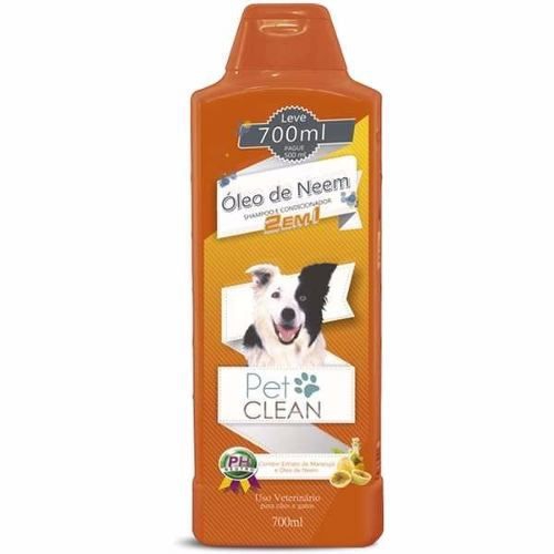 Shampoo Pet Clean 2 em 1 Óleo de Neem 700ml - Petclean