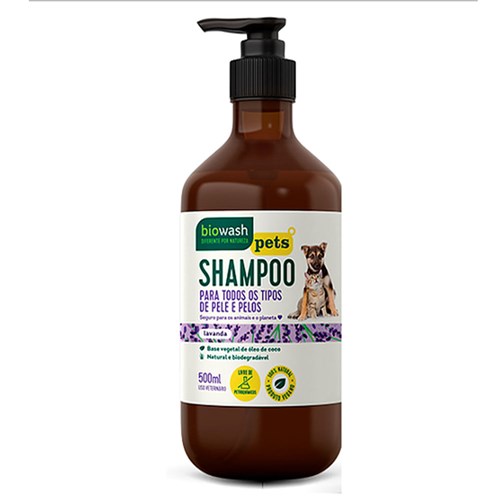 Shampoo Pet Lavanda Biowash 500Ml para Cães e Gatos