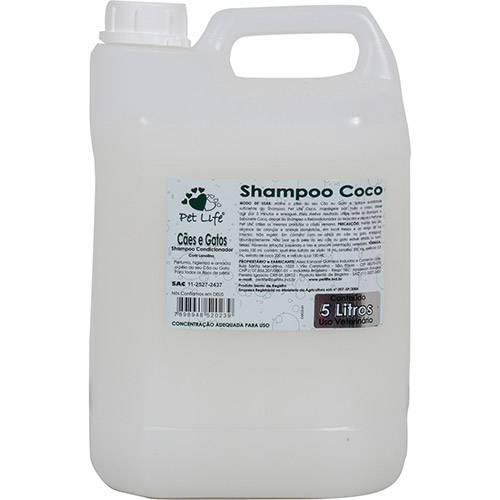 Shampoo Pet Life Coco 5 Litros