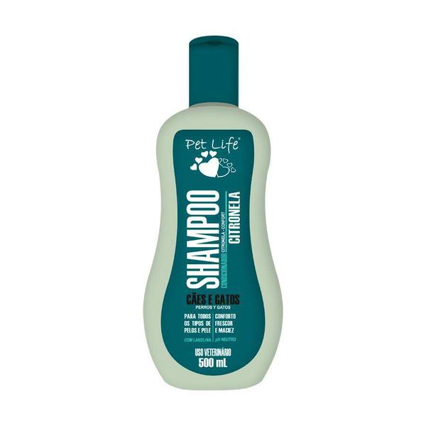Shampoo Pet Life para Cães e Gatos Citronela - 500ml