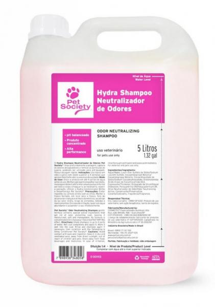 Shampoo Pet Society Hydra Neutralizador Odores 5 L - Pet Society