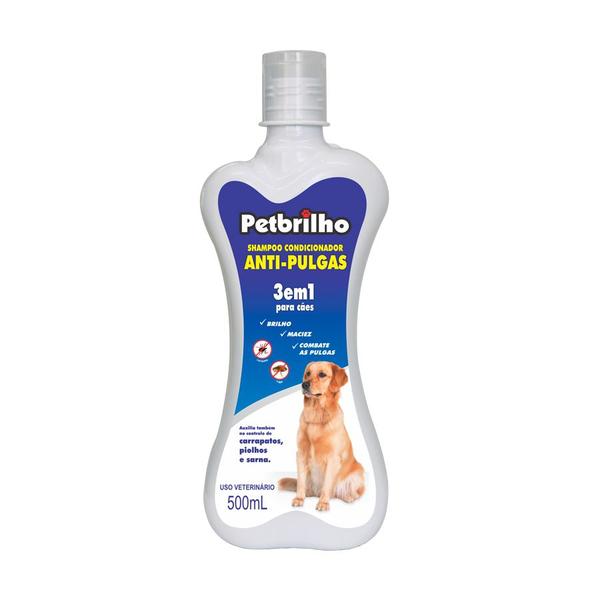 Shampoo Petbrilho para Cães Antipulgas 3 em 1