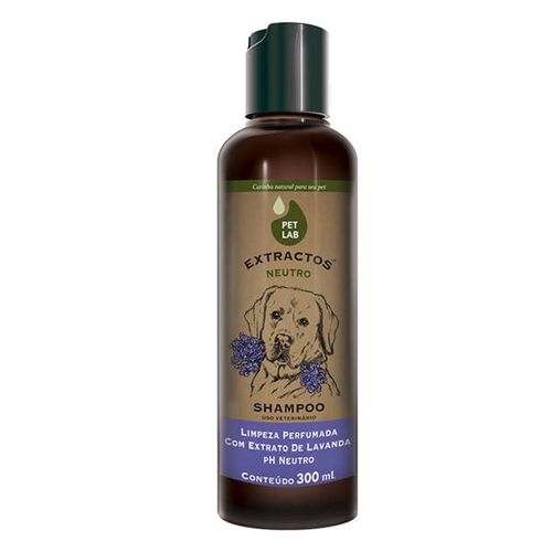 Shampoo Petlab Extractos Neutro Lavanda para Cães 300ml