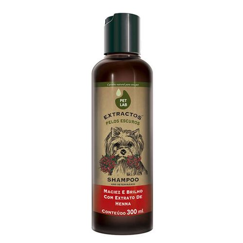 Shampoo Petlab Extractos Pelos Escuros Henna para Cães 300ml
