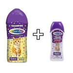 Shampoo Plast pet para gato + talco banho a seco para gato