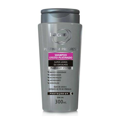 Shampoo Platinum Progress - Efeito Platinado Lacan Super Loiros Ou Grisalhos 300ml
