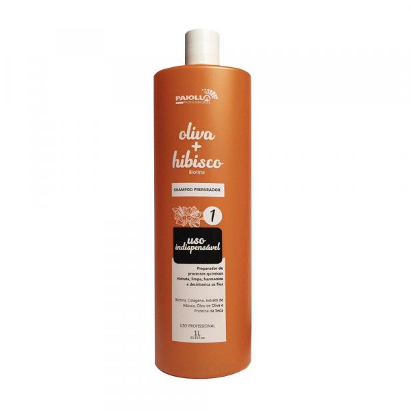 Shampoo Preparador Oliva e Hibisco 1L - Paiolla Cosméticos