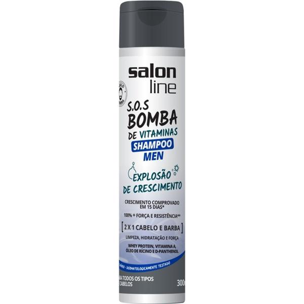 Shampoo S.o.s Bombade Vitaminas Men 2 em 1 - 300ml Salon Line - Devintex Cosm Ltda