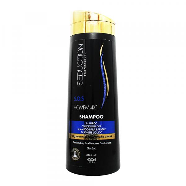 Shampoo S.O.S Homem 4x1 450ml - Seduction - Seduction Professional