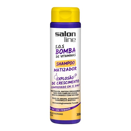 Shampoo Salon Line S.O.S Bomba Matizador para Cabelos Normais a Secos com 300ml