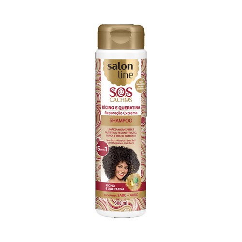 Shampoo Salon Line S.O.S Cachos Rícino e Queratina 300ml