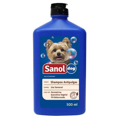 Shampoo Sanol Dog Antipulgas para Cães 500ml