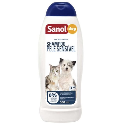 Shampoo Sanol Dog Pele Sensível para Cães e Gatos 500ml