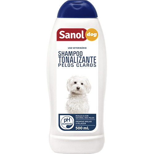 Shampoo Sanol Dog Tonalizante de Pelos Claros para Cães e Gatos 500ml