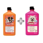 Shampoo Sanol Neutro Para Cachorro e gato + Condicionador Sanol