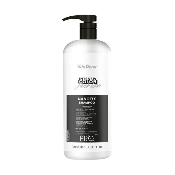 Shampoo Sem Sal Nanofix Intensiv Color Fashion Fixação da Cor Pro Vita Derm 1L