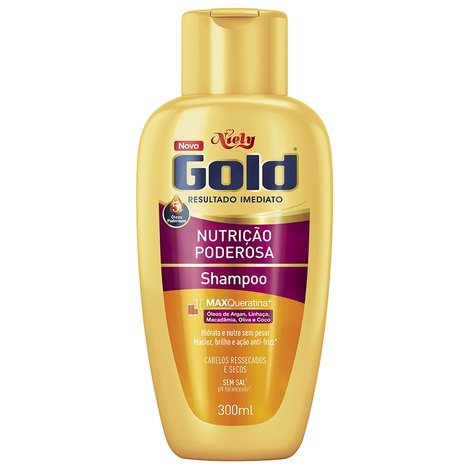 Shampoo Sem Sal Niely Gold Nutrição Poderosa 300Ml