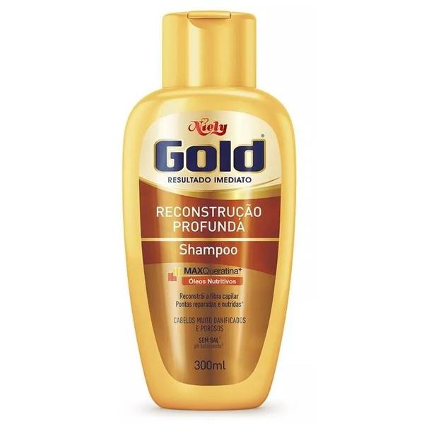 Shampoo Sem Sal Niely Gold Reconstrução Profunda