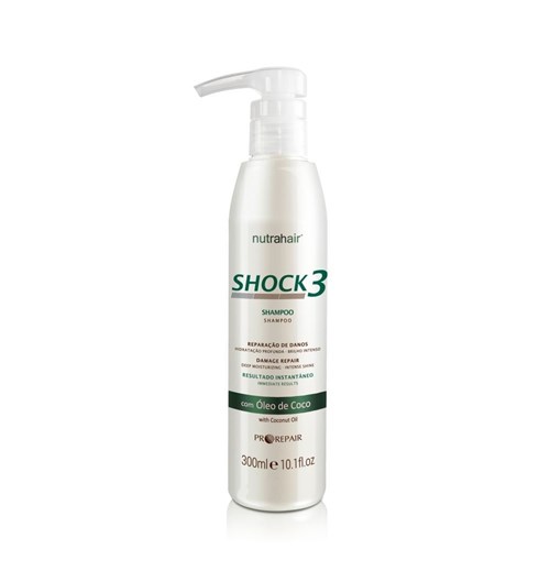 Shampoo Shock3 Óleo de Coco 300ml