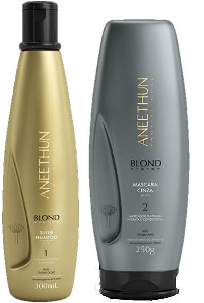 Shampoo Silver Blond 300ml + Máscara Cinza Aneethun 250g