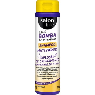 Shampoo SOS Bomba Matizador Cabelos Normais a Seco 300ml Salon Line