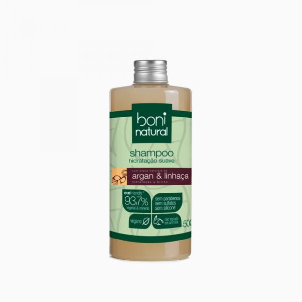 Shampoo Suave Boni Argan e Linhaça - Boni Natural