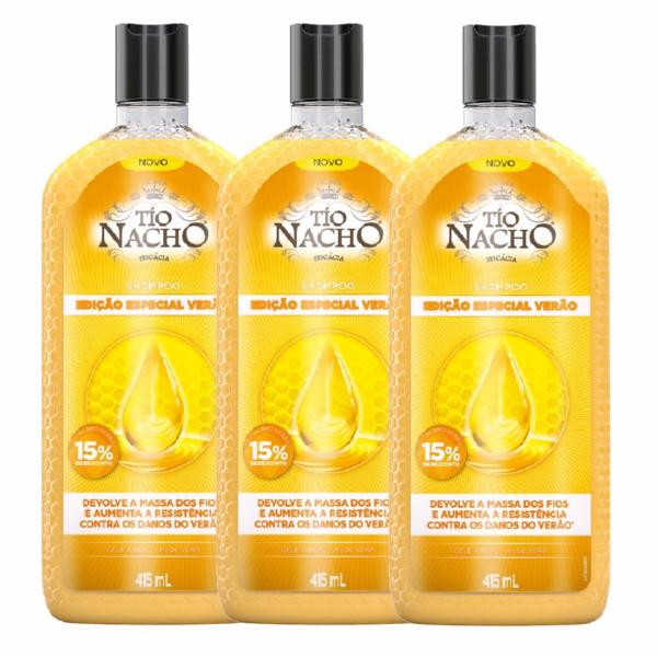 Shampoo Tio Nacho Verão 415ml 3 Unidades - Genomma