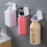 Shampoo Titular Hook, adesivo fixado na parede para garrafas com bomba Dispenser para Duche Cozinha Casa de Banho