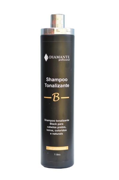 Shampoo Tonalizante Black 1 Kg Diamante Profissional Cabelos Pretos Negros Tingidos ou Grisalhos