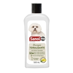 Shampoo Tonalizante Pelos Claros Sanol Dog para Cães e Gatos - Total Química (500 ml)