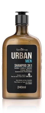 Shampoo Urban Men Ipa 3x1 240 Ml - Farmaervas