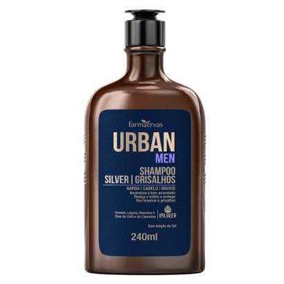 Shampoo Urban Men Silver Grisalhos - para Barba e Cabelo 240ml