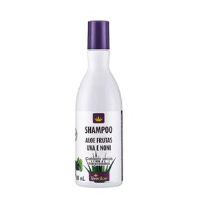 Shampoo Vegano de Aloe Frutas com Uva e Noni para Cabelos Secos 300ml Livealoe