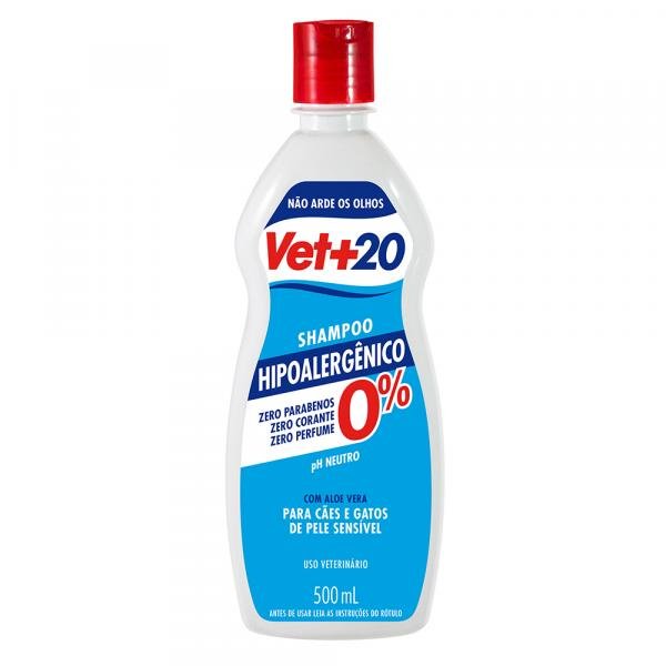 Shampoo Vet+20 Hipoalergênico - 500 ML