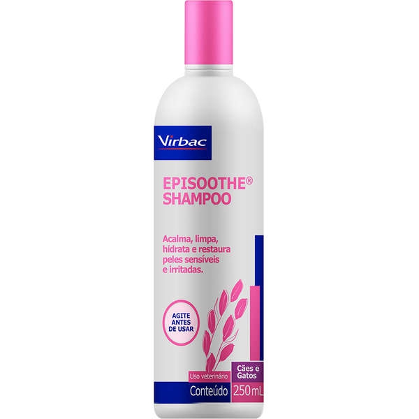 Shampoo Virbac Dermatológico Episoothe para Peles Sensíveis e Irritadas de Cães e Gatos 250 Ml