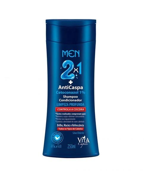Shampoo Vita Capili Men Anticaspa 2X1 LimpezaProfunda 250ml - Muriel
