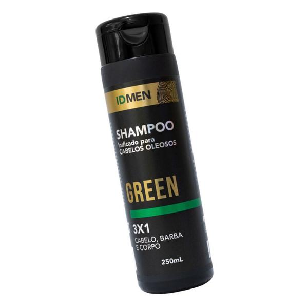 Shampoo 3 em 1 Multi-funções 250ml IDMen Green - Cabelo Oleoso - Limpeza Diária