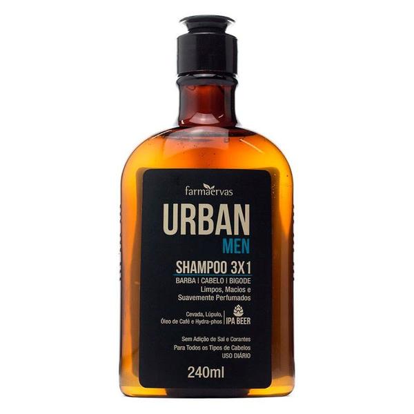 Shampoo 3X1 Urban Men Farmaervas IPA 240ml